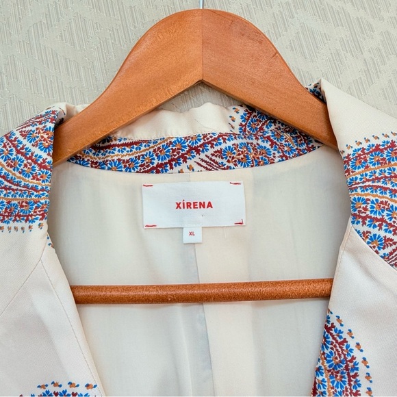 Xirena Rowe Paisley Print Women's Blazer in Ivory 100% Silk NWOT Size XL - Picture 4 of 9